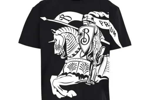 Burberry Equestrian Knight Crew-Neck T-Shirt Black