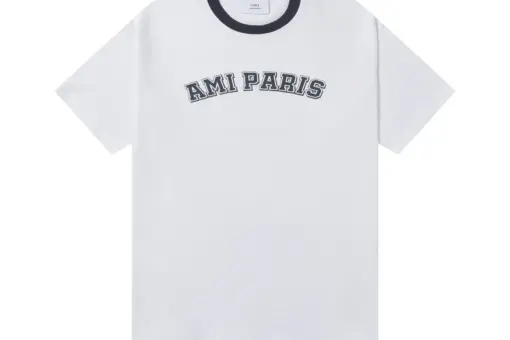 AMI Paris Logo Print Organic Cotton T-Shirt White