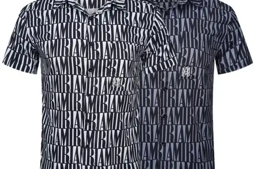 Amiri Logo-Jacquard Short-Sleeve Shirt Black