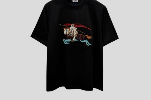 Burberry Equestrian Knight cotton T-shirt Black