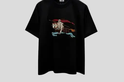Burberry Equestrian Knight cotton T-shirt Black