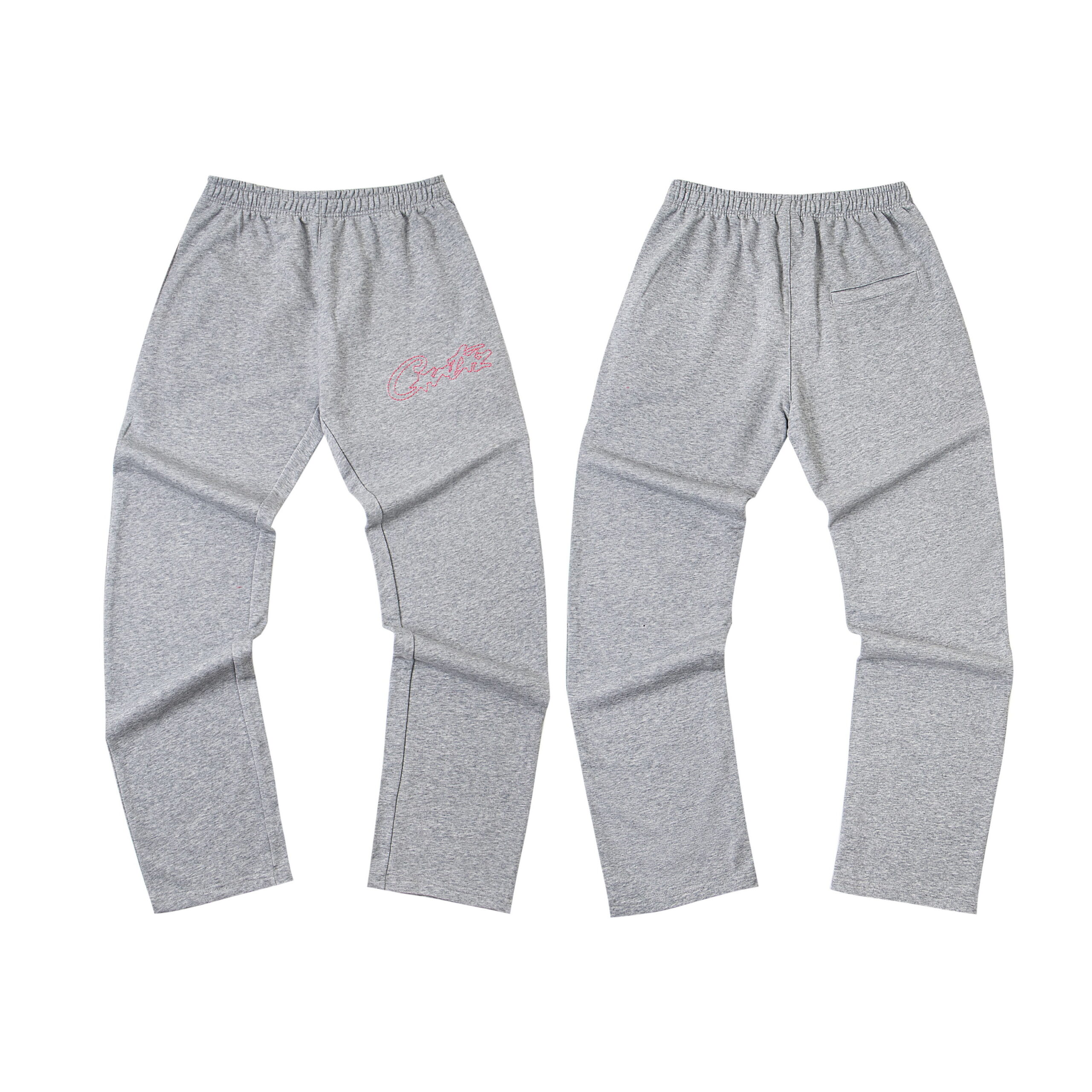 Corteiz Wide-Leg Sweatpants Grey Pink 2026 | Drip Kickz Corteiz Wide-Leg Sweatpants Grey Pink