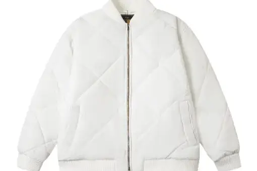 Corteiz Olde English Quilted Bomber Jacket White