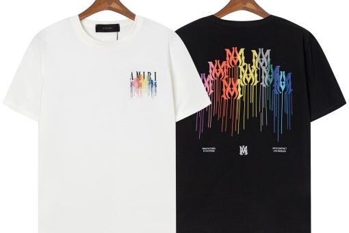 Amiri Staggered Logo T-shirt White Black