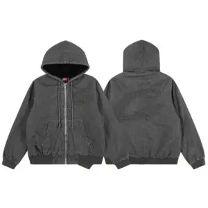 Corteiz Embossed C-Star Denim Work Jacket Black
