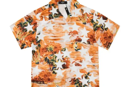 Amiri Blue Tropical Star Camp Shirt Multicolor