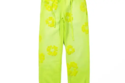 Denim Tears Lime Trousers Sweatpant With Floral Print
