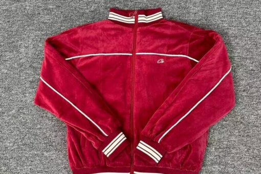 Corteiz CRTZ VVS Uptown Velour Track Jacket Red