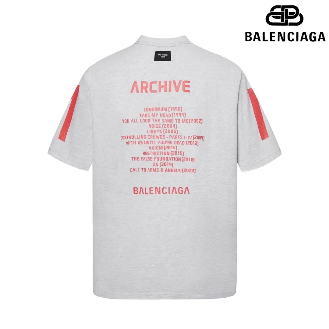 Balenciaga Oversized Short Sleeve White T Shirt Letter Print Red 2026 | Drip Kickz Balenciaga Oversized Short Sleeve White T Shirt Letter Print Red - Image 2