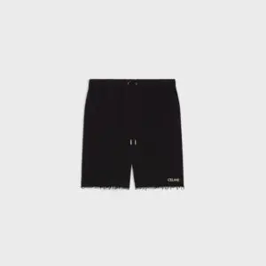 celine shorts in cotton fleece black