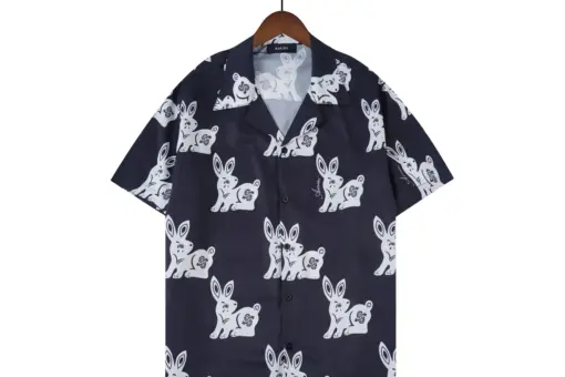 Amiri Rabbit Print Short-Sleeved Casual Shirt