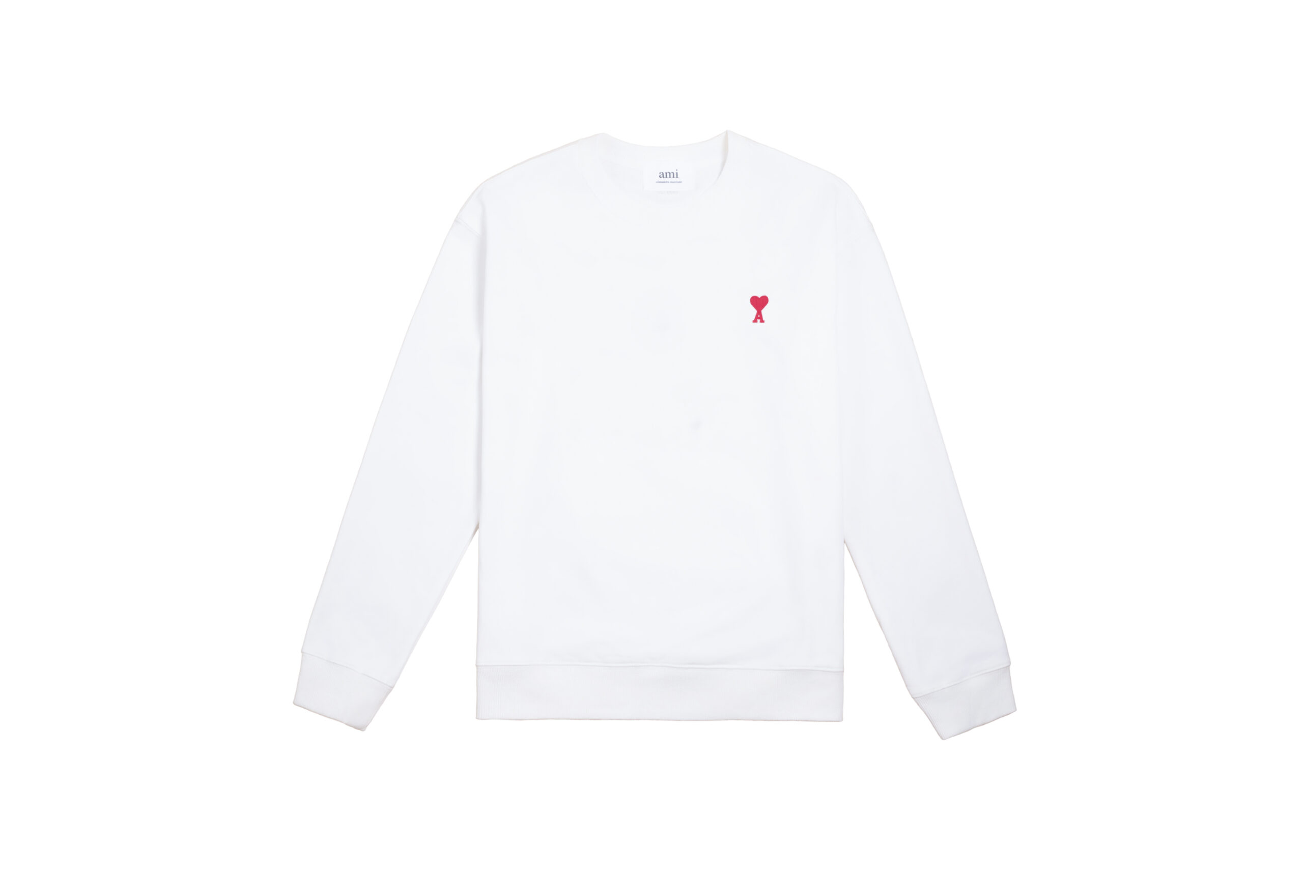 Ami Paris De Coeur Long Sleeved Sweatshirt White 2026 | Drip Kickz Ami Paris De Coeur Long Sleeved Sweatshirt White