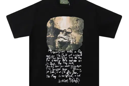 Denim Tears Graphic Text Print T Shirt Black