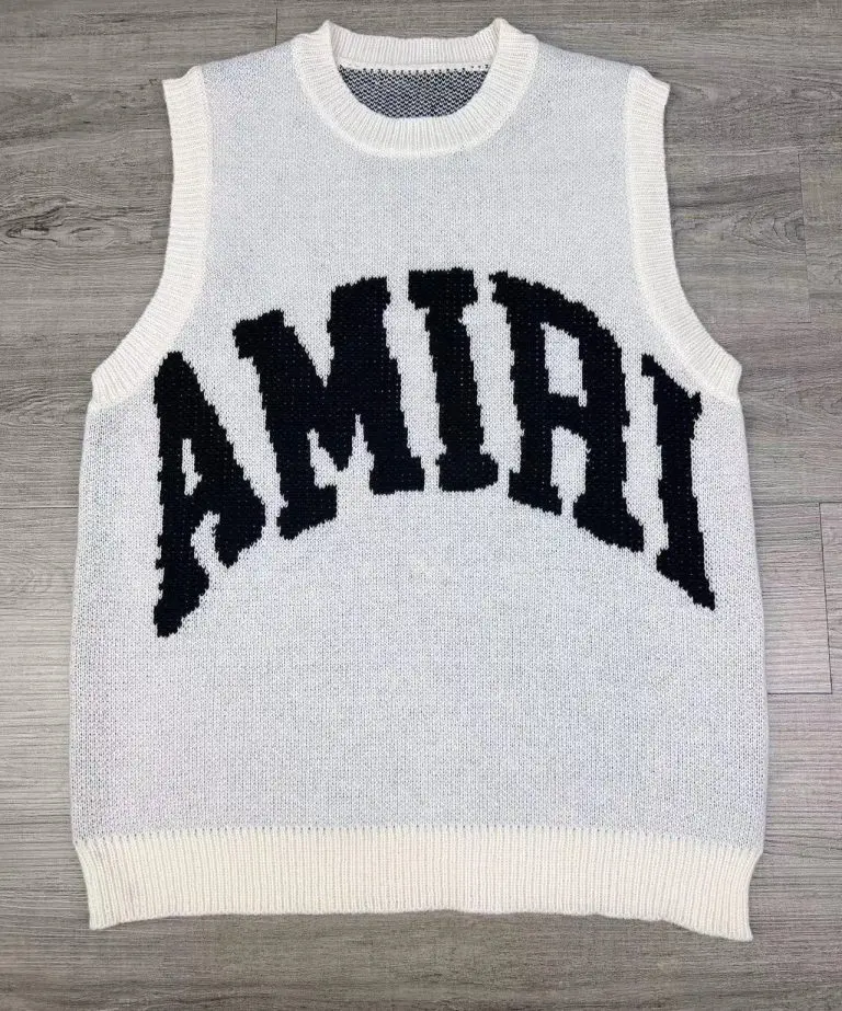 Amiri Intarsia-Knit Logo Vest White Black 2026 | Drip Kickz Amiri Intarsia-Knit Logo Vest White Black - Image 3