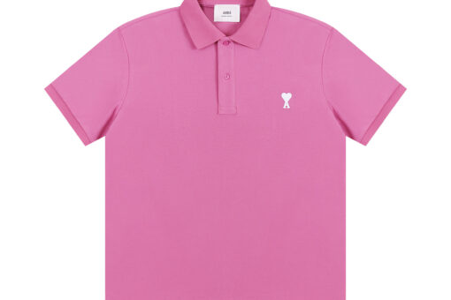 Ami Paris Polo T-Shirt Pink