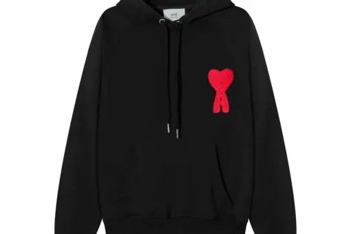 Ami Paris De Coarse Wool Hoodie Black