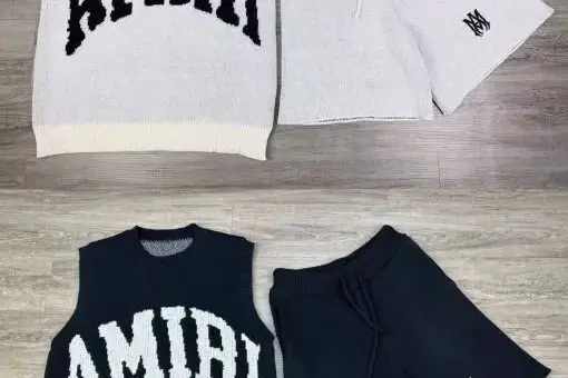 Amiri Intarsia-Knit Logo Vest White Black