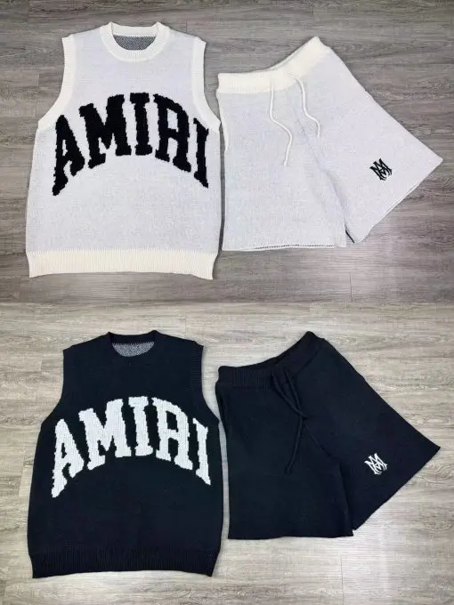 Amiri Intarsia-Knit Logo Vest White Black 2026 | Drip Kickz Amiri Intarsia-Knit Logo Vest White Black