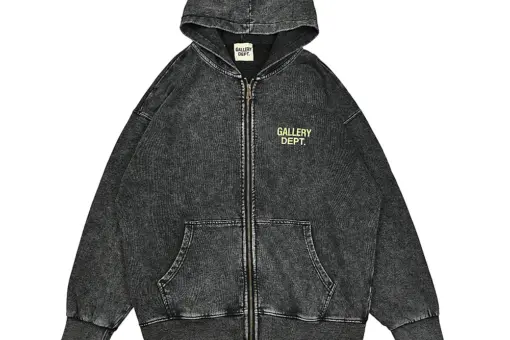 Gallery Dept. Zip Up Hoodie Washed Grey