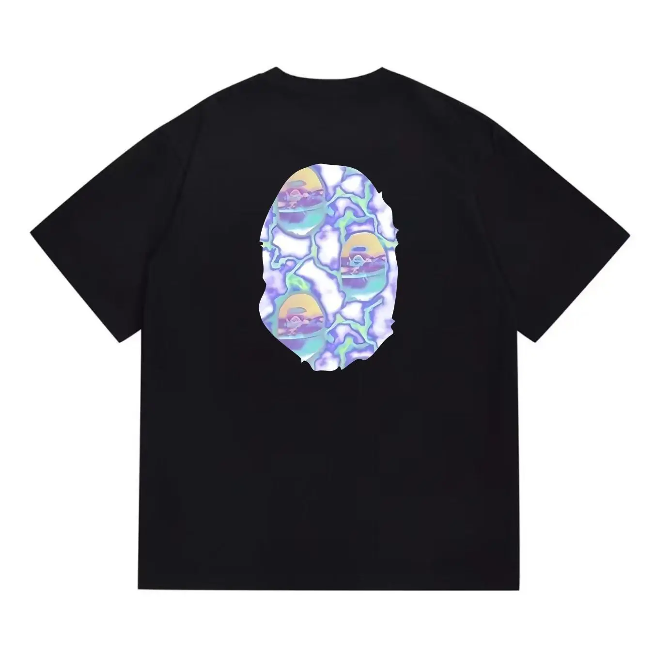 BAPE A Bathing Ape Black T Shirt Lighting Purple Blue 2026 | Drip Kickz BAPE A Bathing Ape Black T Shirt Lighting Purple Blue - Image 2