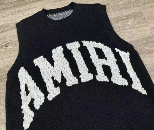 Amiri Intarsia-Knit Logo Vest White Black 2026 | Drip Kickz Amiri Intarsia-Knit Logo Vest White Black - Image 4