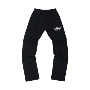 Corteiz Island Puff Print Open Hem Sweatpants Black