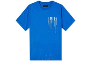 AMIRI Paint Drip Core Logo T-Shirt Blue/White