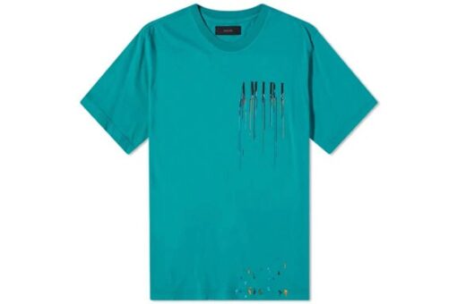 AMIRI Paint Drip Core Logo T-Shirt Green