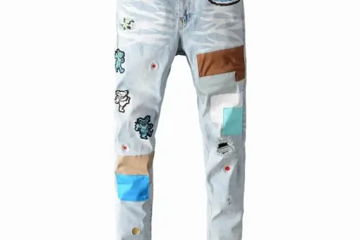 Amiri Ripped Biker Jeans White