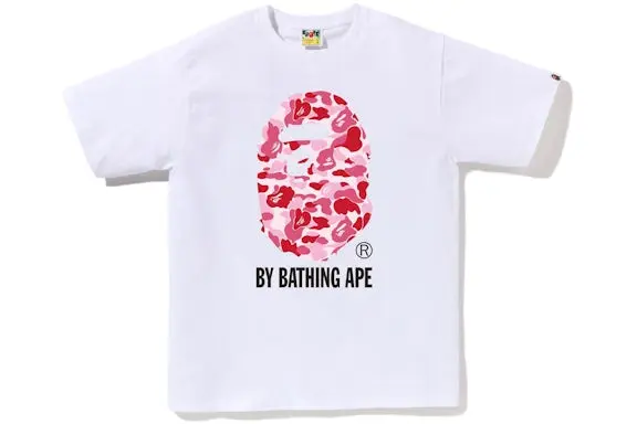 BAPE ABC Camo By Bathing Ape Tee White/Pink 2026 | Drip Kickz BAPE ABC Camo By Bathing Ape Tee White/Pink