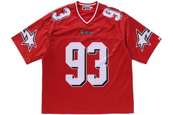 BAPE Football Relaxed Fit T-Shirt Red 2026 | Drip Kickz BAPE Football Relaxed Fit T-Shirt Red