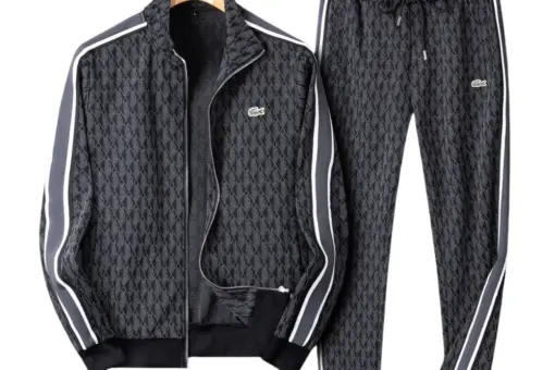 Lacoste Paris Monogram Jacquard Black Tracksuit