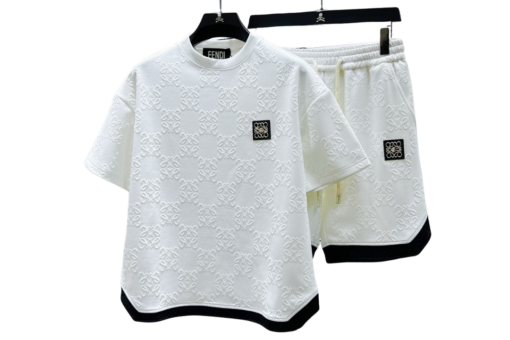 Fendi FF-Logo T-Shirt And Shorts Set White