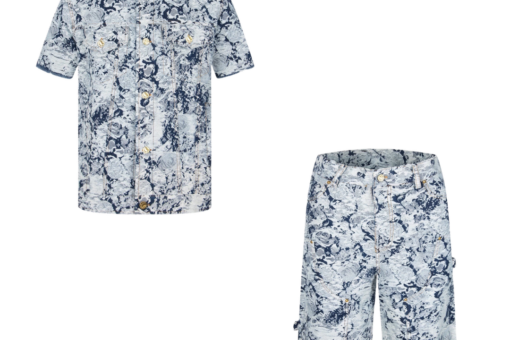 LV Luxury Denim T-Shirt And Shorts Set
