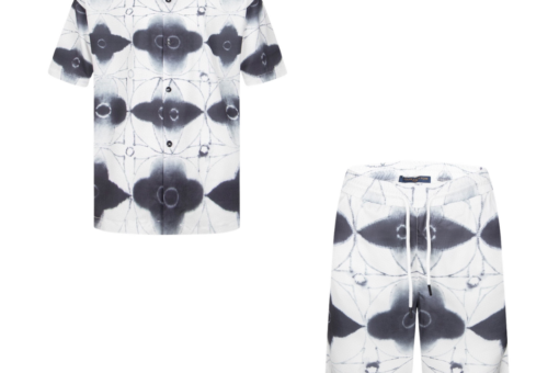 LV Monogram Short-Sleeved Silk Shirt And Shorts Set