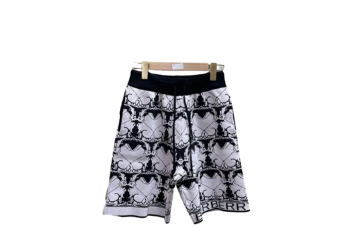 Burberry White And Black Patterned Shorts