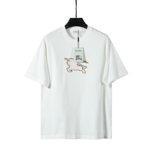 Burberry EKD Equestrian Knight Sketch Cotton T-shirt Chalk White