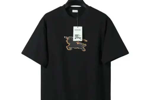 Burberry EKD Equestrian Knight Sketch Cotton T-shirt Chalk Black