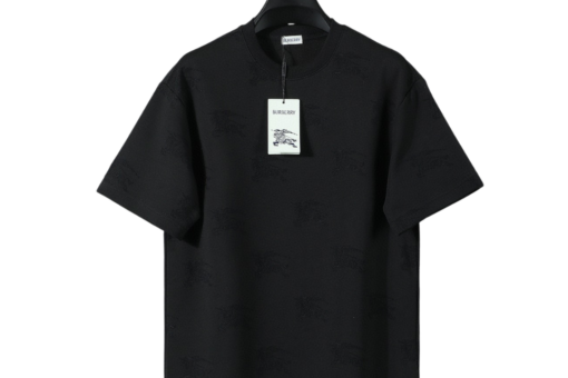 Burberry Jacquard Logo-Embossed Cotton T-Shirt Black