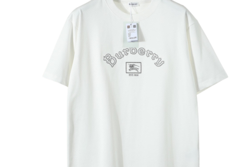 Burberry White Cotton Equestrian Knight-logo T-Shirt