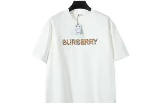Burberry Vintage Check Pattern Lettering T-shirt White