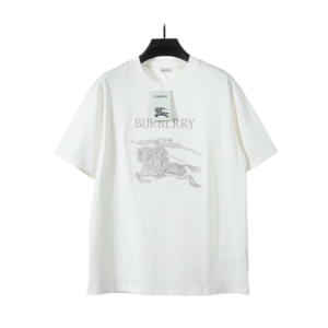 Burberry Equestrian Knight (EKD) Embroidered Cotton T-Shirt White
