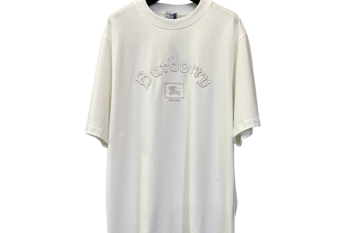 Burberry Gothic Logo Cotton T-shirt Chalk White