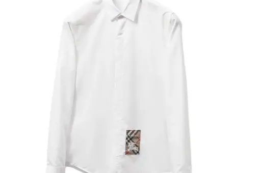 Burberry Long-Sleeve Button-Down Shirt White