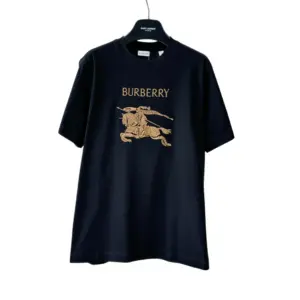 Burberry Equestrian Knight Design Embroidered T-shirt Black
