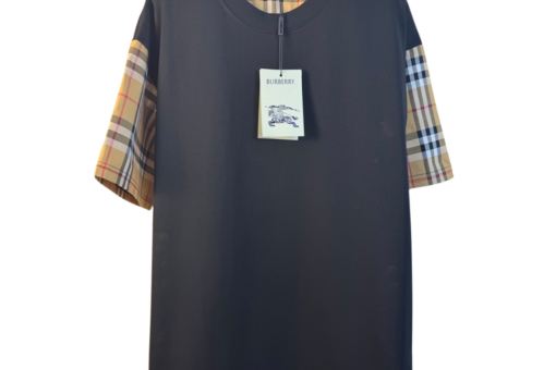 Burberry Vintage Check Sleeve Cotton T-shirt Black