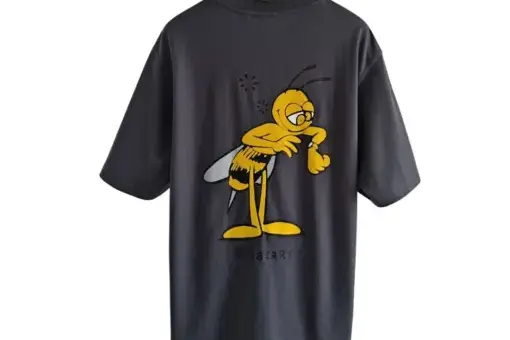 Burberry Cotton Bee Graphic T-Shirt Deep Grey