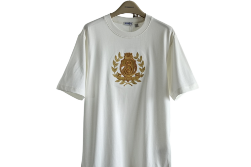Burberry B Crest Embroidered Cotton T-shirt White