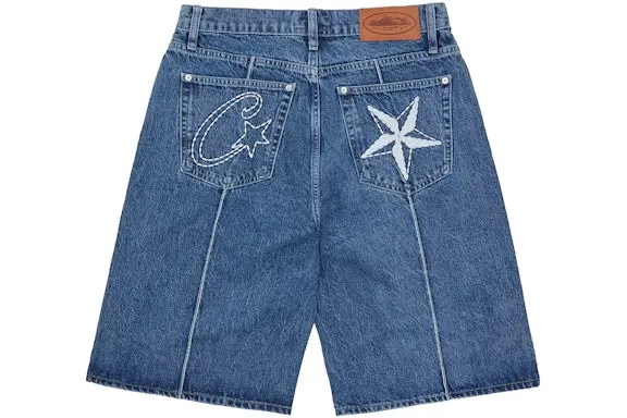 Corteiz C-Star Denim Shorts Faded Blue 2026 | Drip Kickz Corteiz C-Star Denim Shorts Faded Blue - Image 2