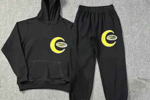 Corteiz Half Moon Tracksuit Black